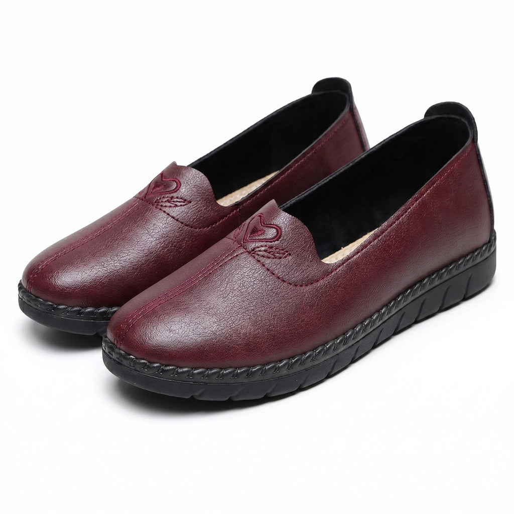 Evelyn Soft Sole Flats - Color:Red;Size:35