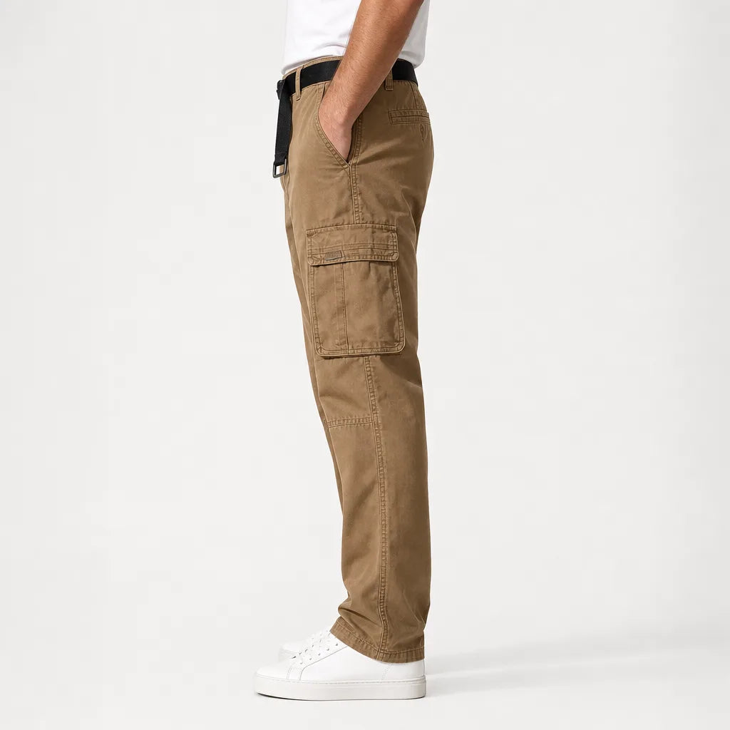 Men's Beige Whittaker Cotton Cargo Pants