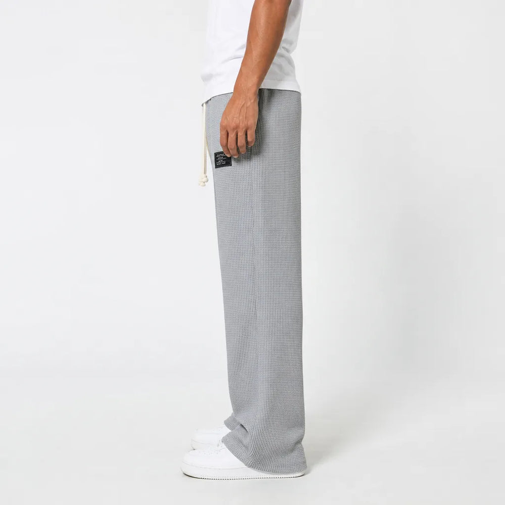 Men's Gray Clifford Waffle Wide-Leg Pants