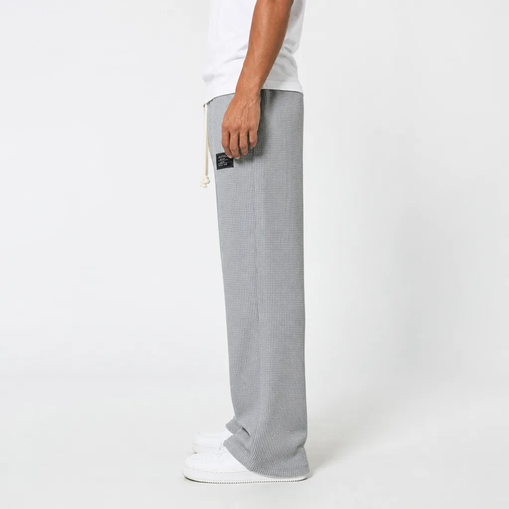 Men's Gray Clifford Waffle Wide-Leg Pants