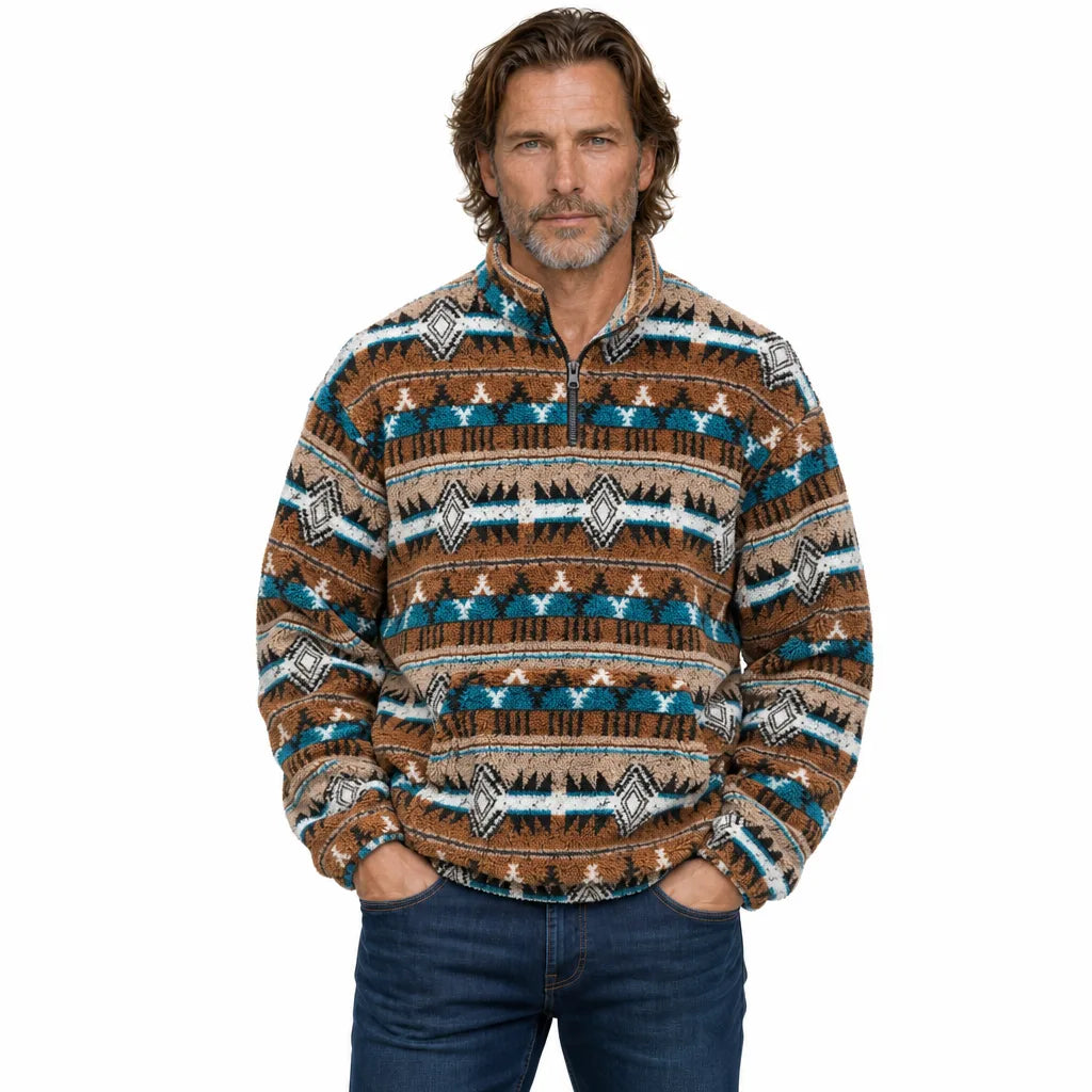 Men's Camel Alex | Men's Western Knit Quarter-Zip Sweater -No match (Copy)