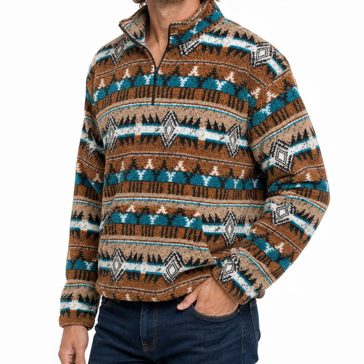 Men's Camel Alex | Men's Western Knit Quarter-Zip Sweater -No match (Copy)