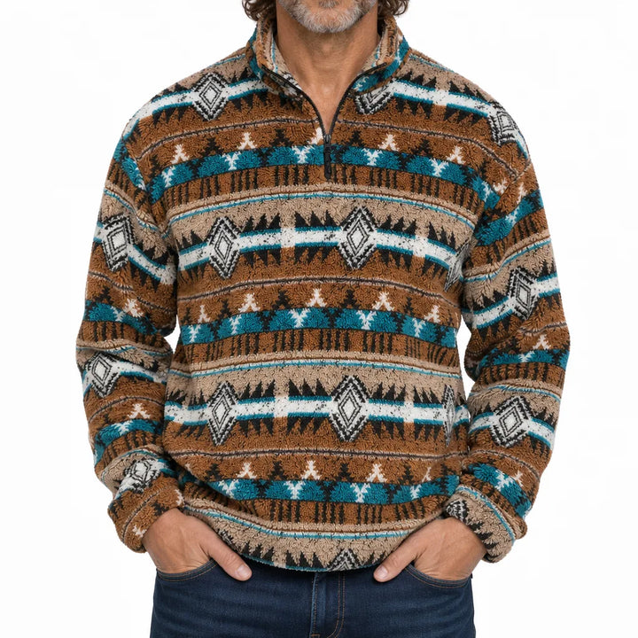 Men's Camel Alex | Men's Western Knit Quarter-Zip Sweater -No match (Copy)
