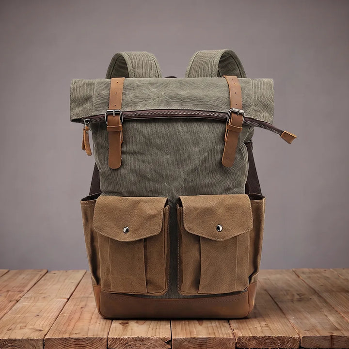 Ezra | Motorcycle Travel Laptop Waterproof Backpack - Color:Green