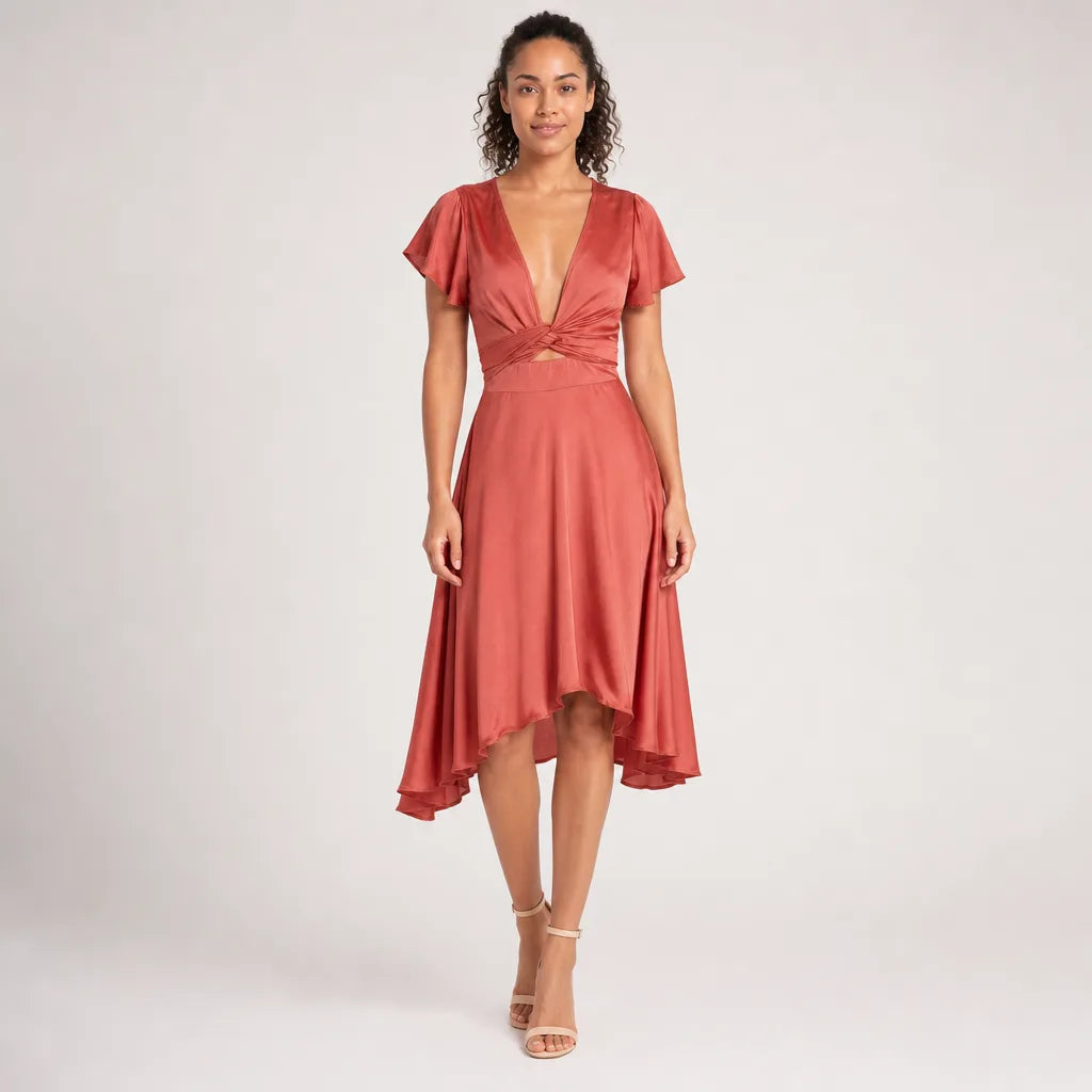 Women's Shiloh V-Neck Asymmetric Dress