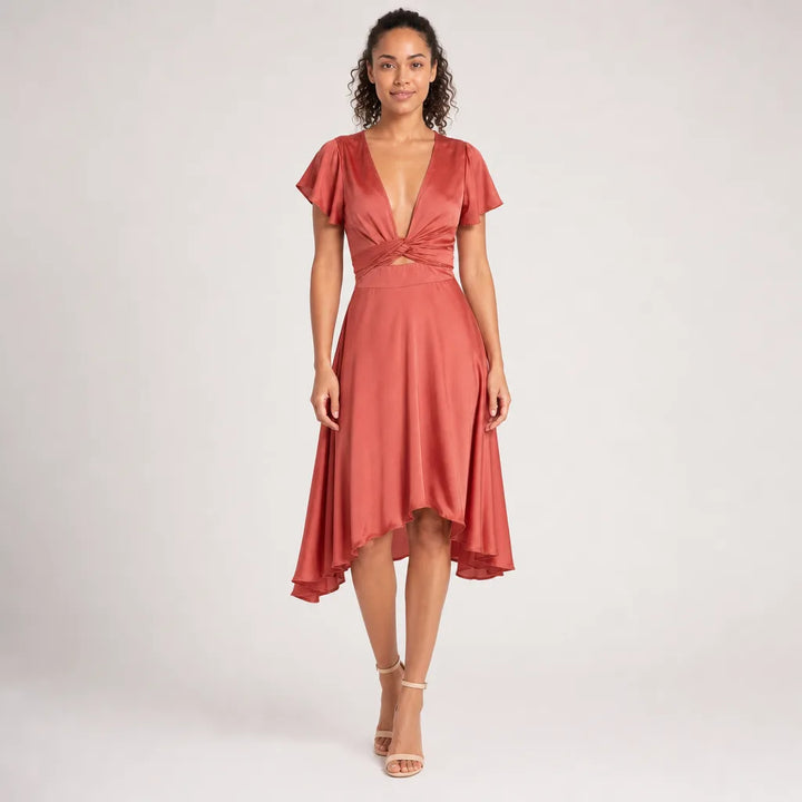 Women's Shiloh V-Neck Asymmetric Dress