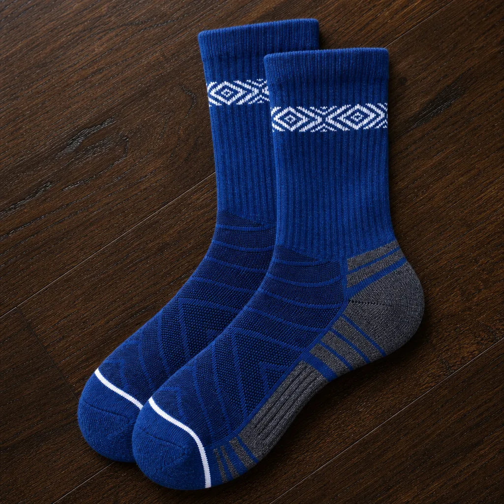 Ferro Two-Tone Crew Socks - Color:Blue;Size:M