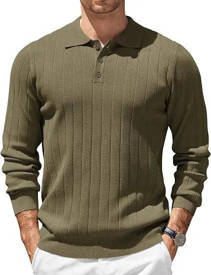 Finch | Men's Ribbed Knit Sweater  - Size:XS;Color:Army Green