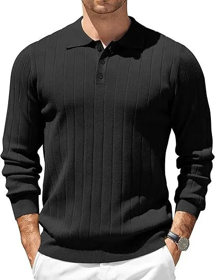 Finch | Men's Ribbed Knit Sweater  - Size:XS;Color:Black