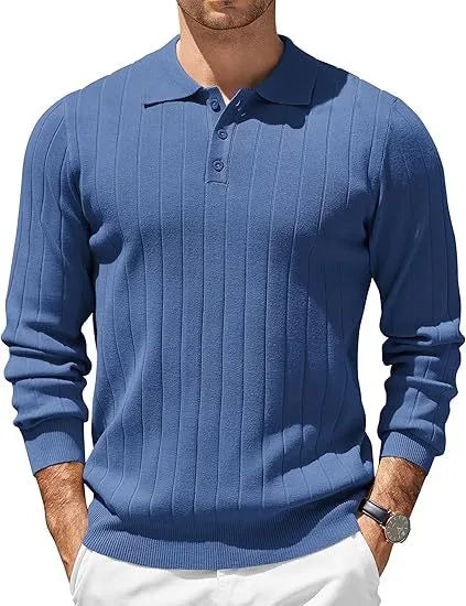 Finch | Men's Ribbed Knit Sweater  - Size:XS;Color:Blue