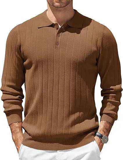 Finch | Men's Ribbed Knit Sweater  - Size:XS;Color:Brown