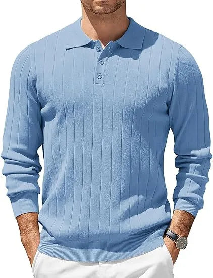Finch | Men's Ribbed Knit Sweater  - Size:XS;Color:Light Blue