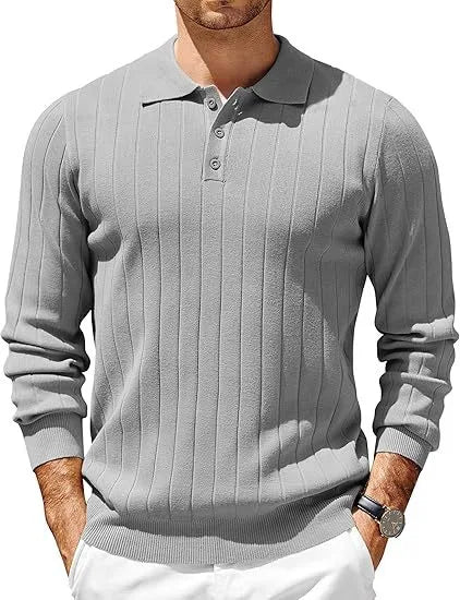 Finch | Men's Ribbed Knit Sweater  - Size:XS;Color:Light Gray