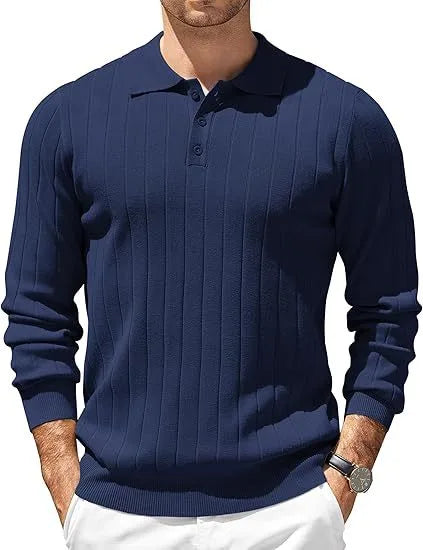 Finch | Men's Ribbed Knit Sweater  - Size:XS;Color:Navy Blue