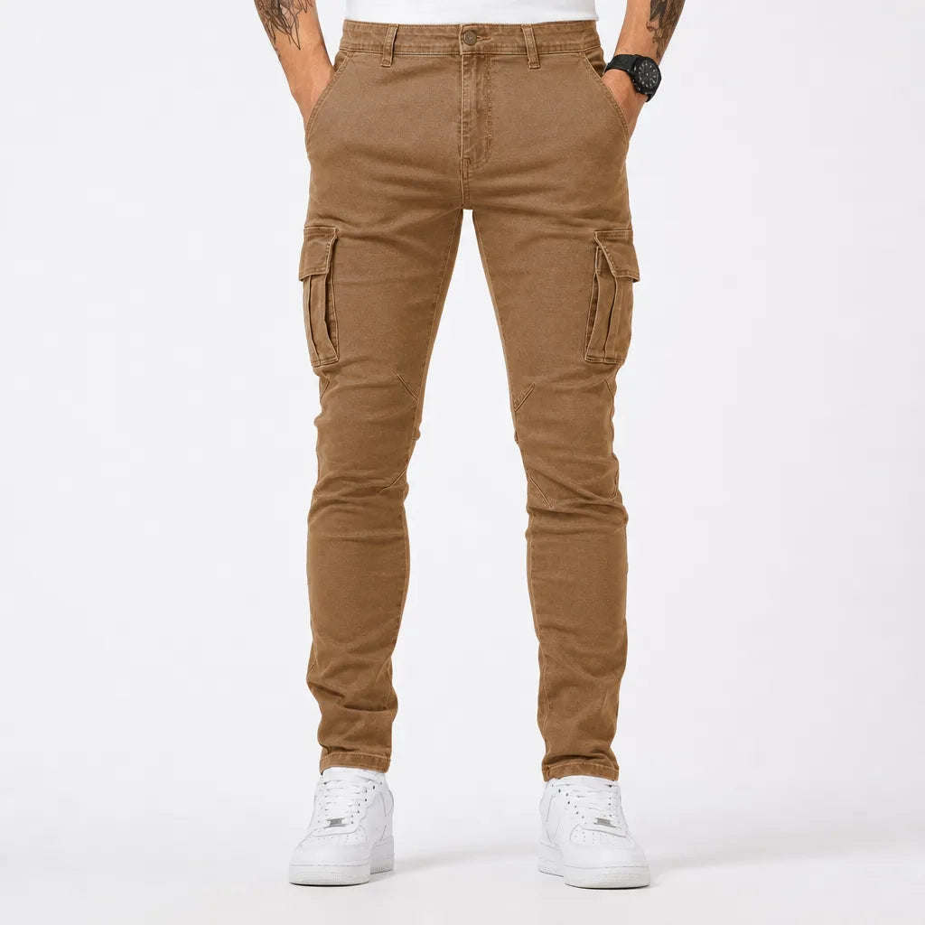 Fintan | Baggy Skinny Leg Stretch Jeans - Color:Beige;Size:XXS
