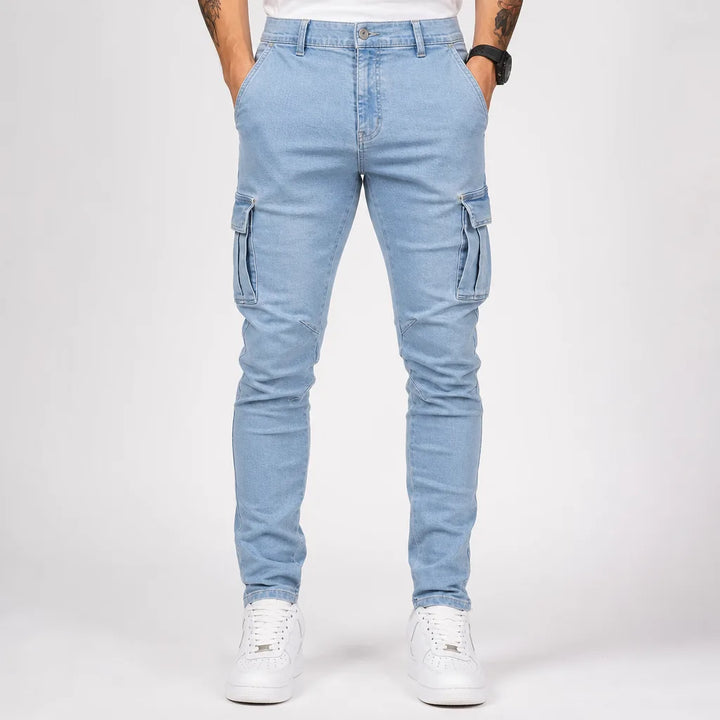 Fintan | Baggy Skinny Leg Stretch Jeans - Color:Blue;Size:XXS
