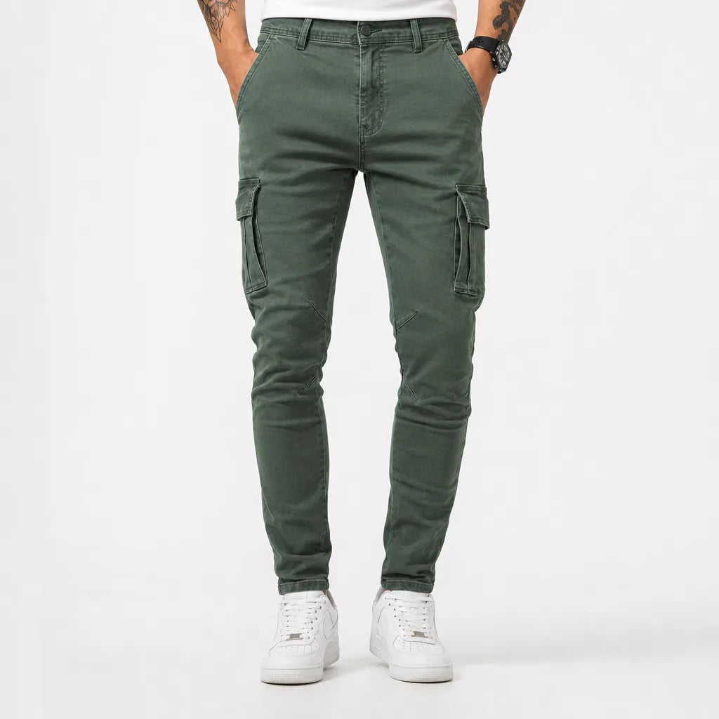 Fintan | Baggy Skinny Leg Stretch Jeans - Color:Green;Size:XXS