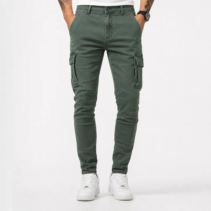 Fintan | Baggy Skinny Leg Stretch Jeans - Color:Green;Size:XXS