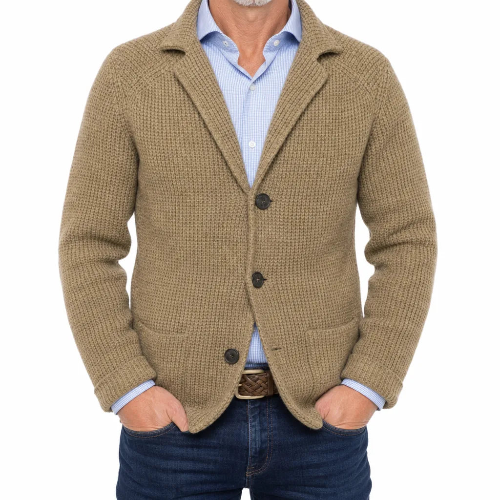 Fitzroy Textured Blazer - Color:Beige;Size:XS
