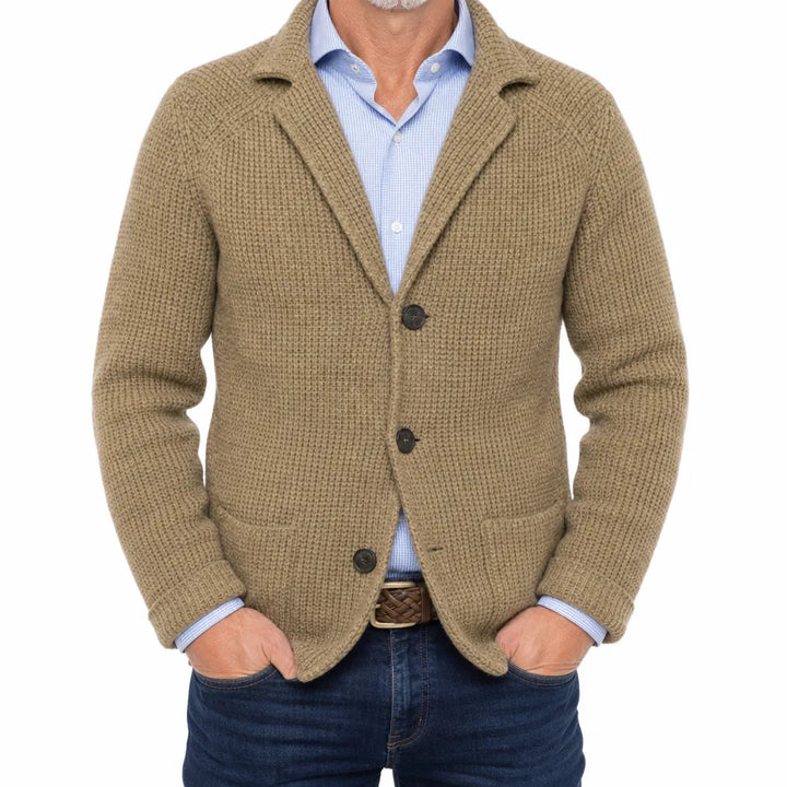 Fitzroy Textured Blazer - Color:Beige;Size:XS