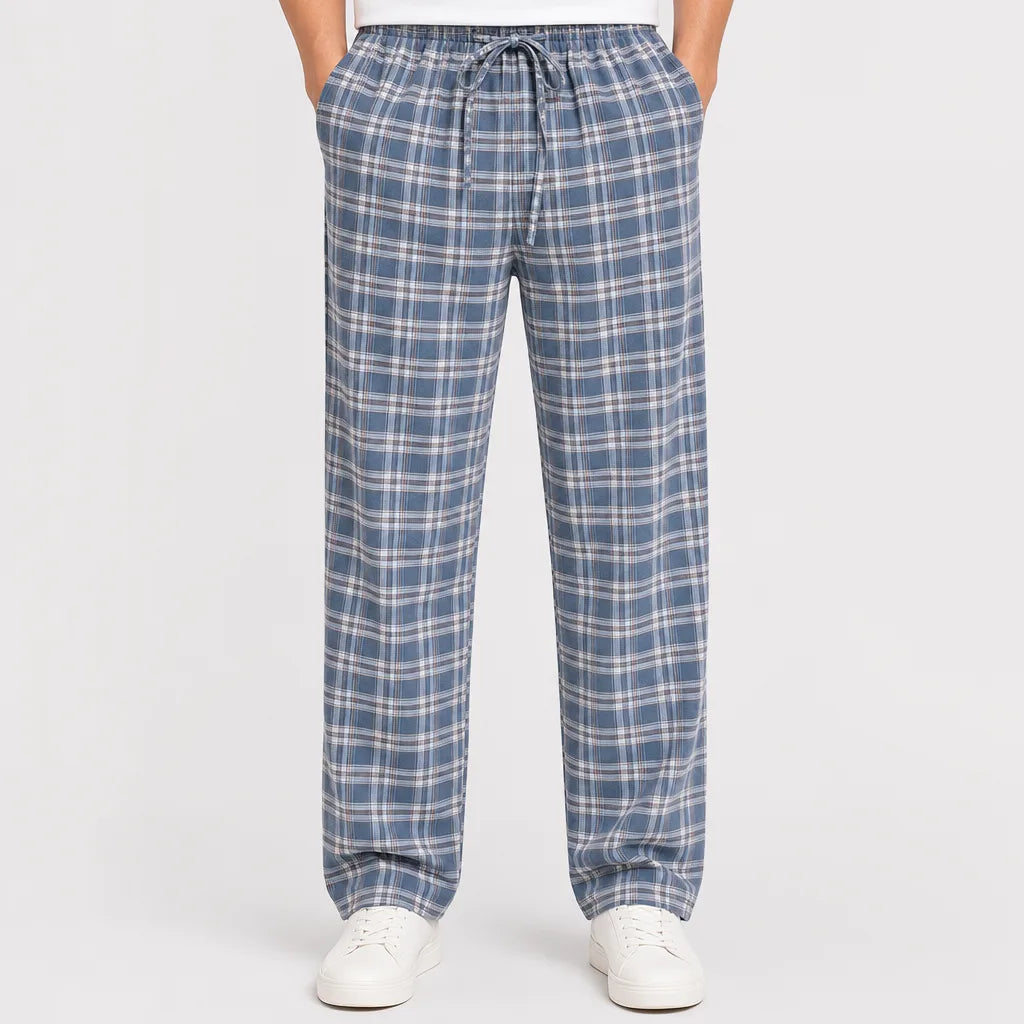 Men's Gray Duffy Cotton Plaid Lounge Pants