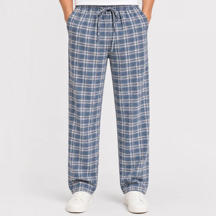 Men's Gray Duffy Cotton Plaid Lounge Pants