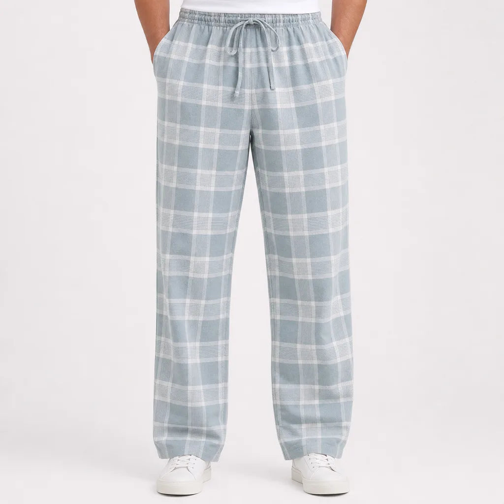 Men's Green Duffy Cotton Plaid Lounge Pants