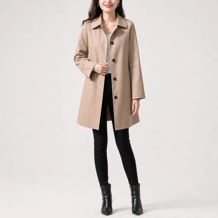 Florence Trench Coat - Color:Beige;Size:XS