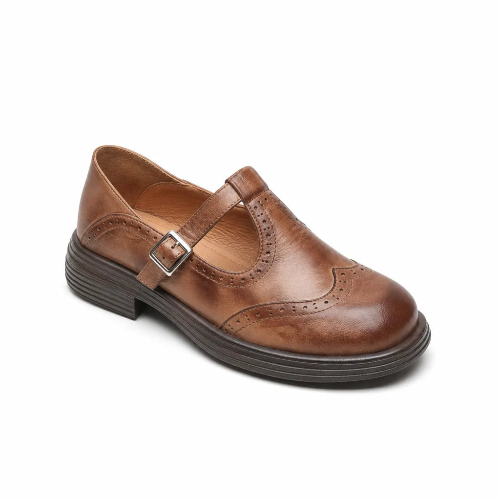 Men's Brown Isabel Buckle Strap Loafers