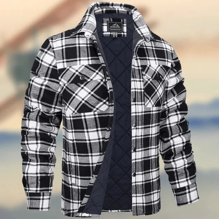 Foster | Men's Cotton Flannel Jacket  - Size:S;Color:Black