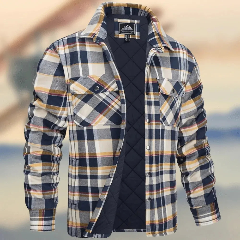Foster | Men's Cotton Flannel Jacket  - Size:S;Color:Brown