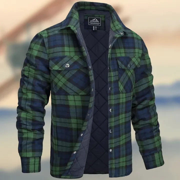 Foster | Men's Cotton Flannel Jacket  - Size:S;Color:Green