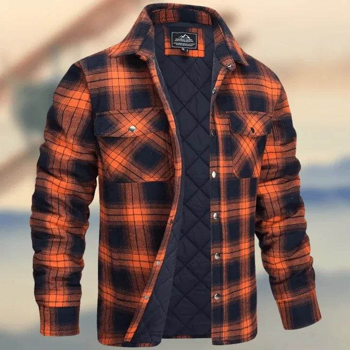 Foster | Men's Cotton Flannel Jacket  - Size:S;Color:Orange
