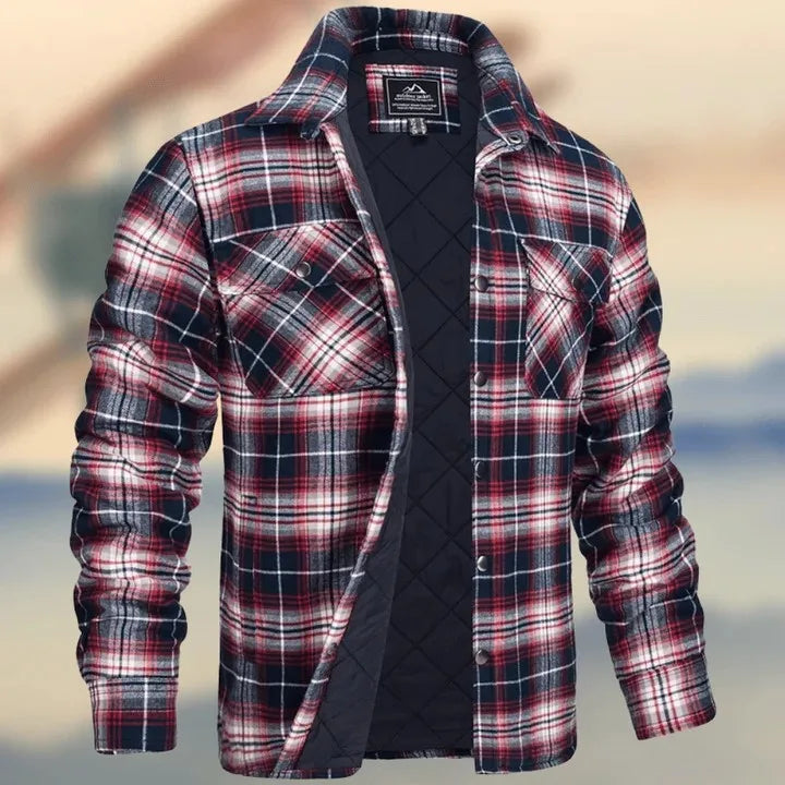 Foster | Men's Cotton Flannel Jacket  - Size:S;Color:Red