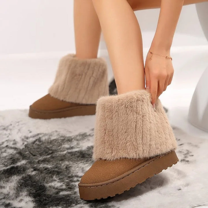 Freja | Women's Platform Winter Boots - Color:Brown;Size:36