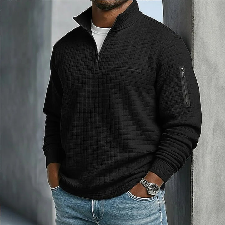 Garland | | Men's Quilted Quarter-Zip Sweater - Color:Black;Size:XS