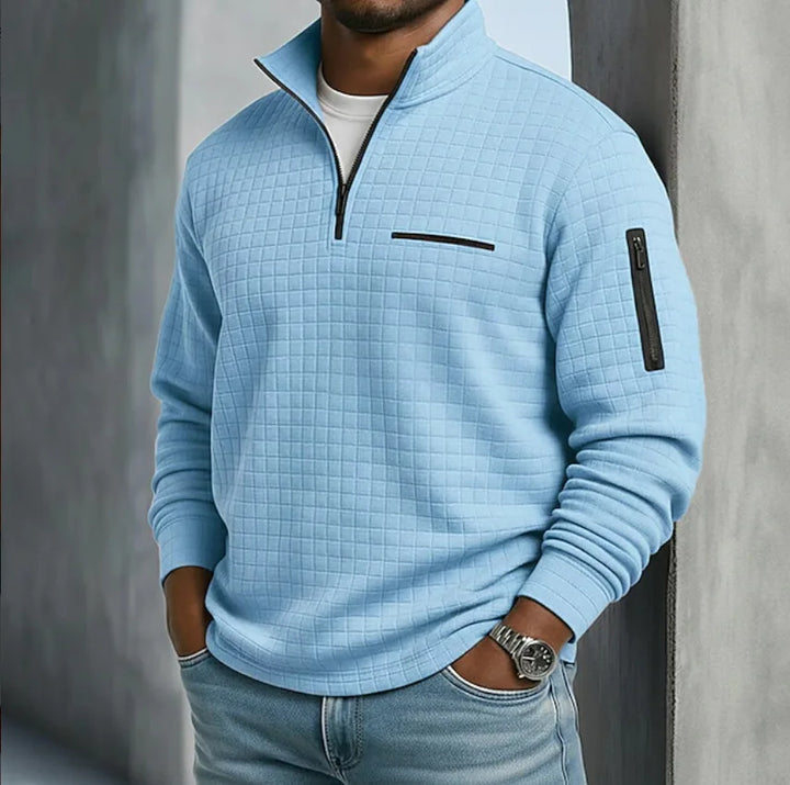 Garland | | Men's Quilted Quarter-Zip Sweater - Color:Blue;Size:XS