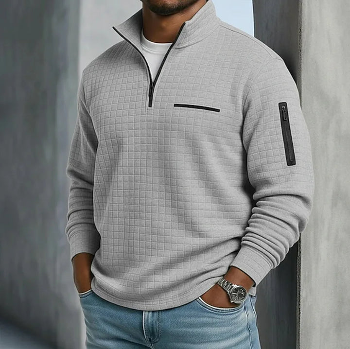 Garland | | Men's Quilted Quarter-Zip Sweater - Color:Gray;Size:XS