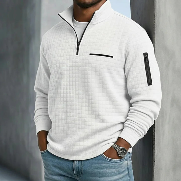 Garland | | Men's Quilted Quarter-Zip Sweater - Color:White;Size:XS