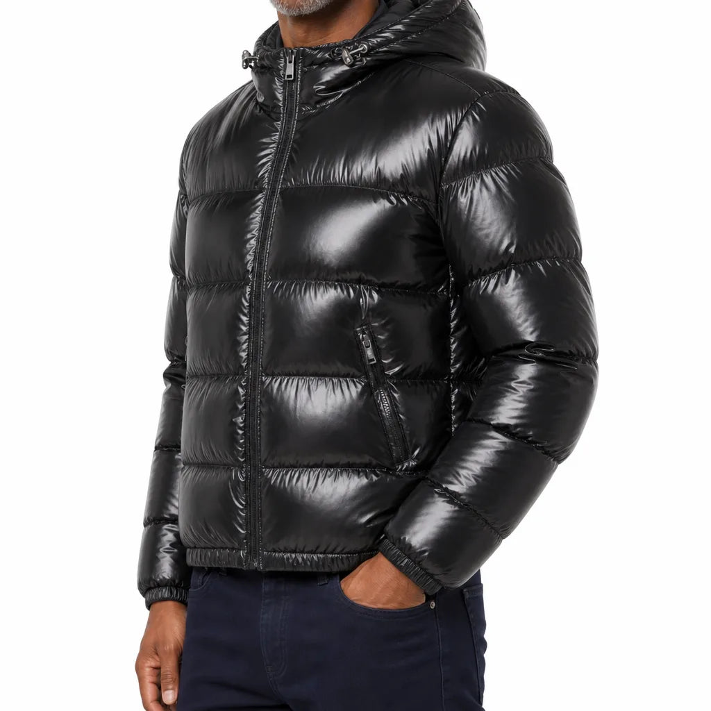 Men's Black Dominic Padded Hooded Jacket