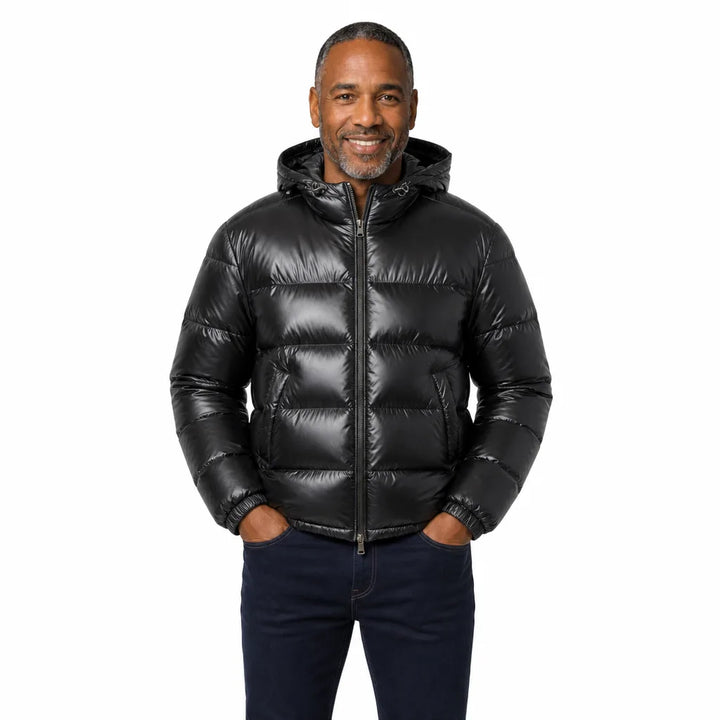 Men's Black Dominic Padded Hooded Jacket