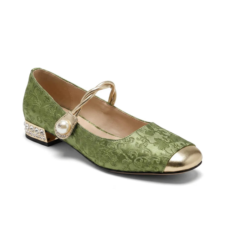 Women's Green Pettigrew Mary Jane Flats