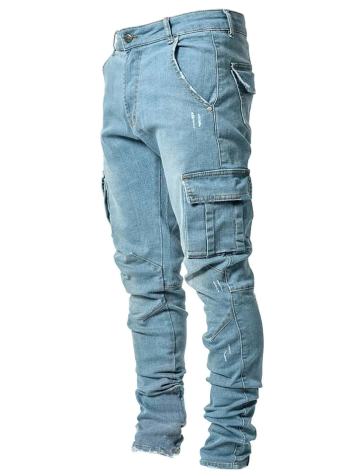Geoffrey | Ultra-Stretch Cargo Pants - Color:Blue;Size:XS