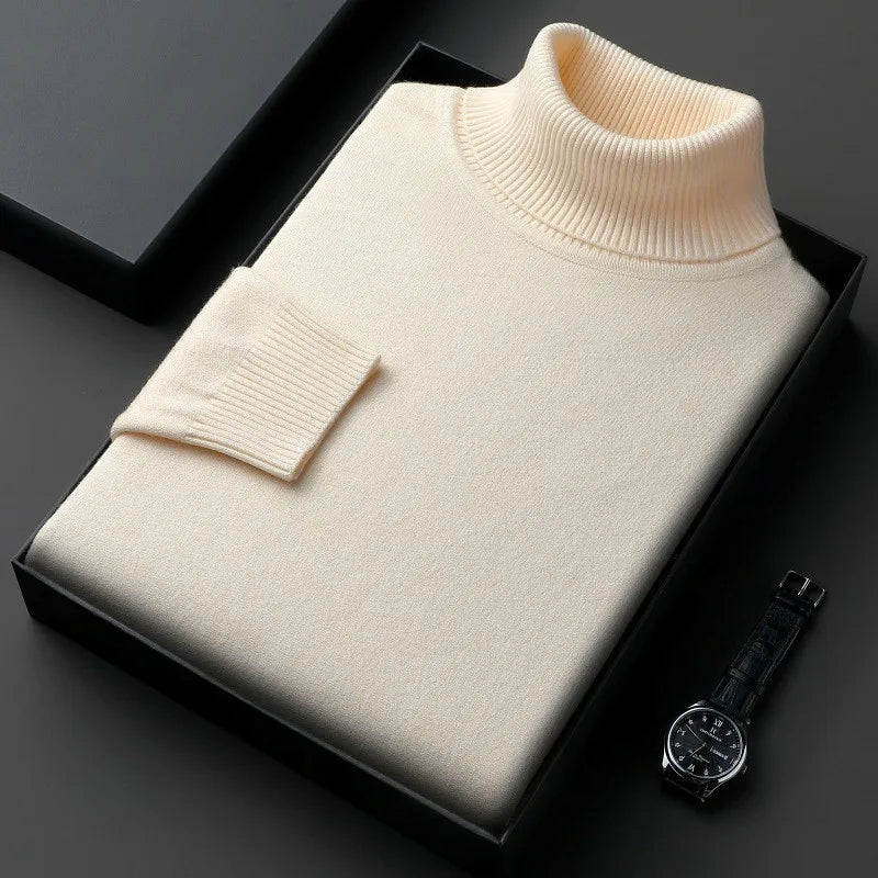 Geoffrey | Women's Soft Turtleneck Sweater  - Color:Beige;Size:M