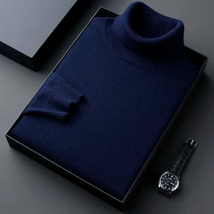Geoffrey | Women's Soft Turtleneck Sweater  - Color:Blue;Size:M