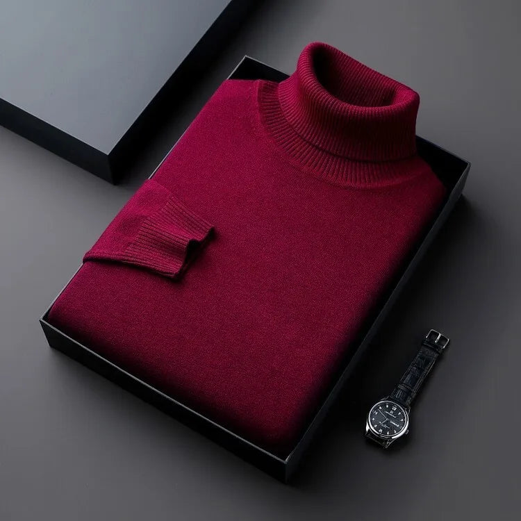 Geoffrey | Women's Soft Turtleneck Sweater  - Color:Red;Size:M