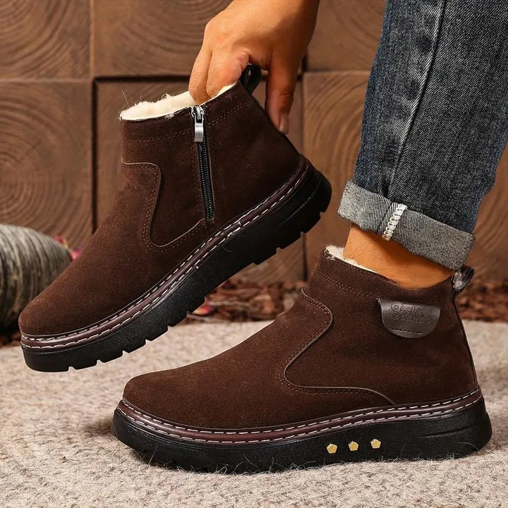 George | Men's Orthopedic Non-Slip Ankle Boots  - Color:Dark Brown;Size:38
