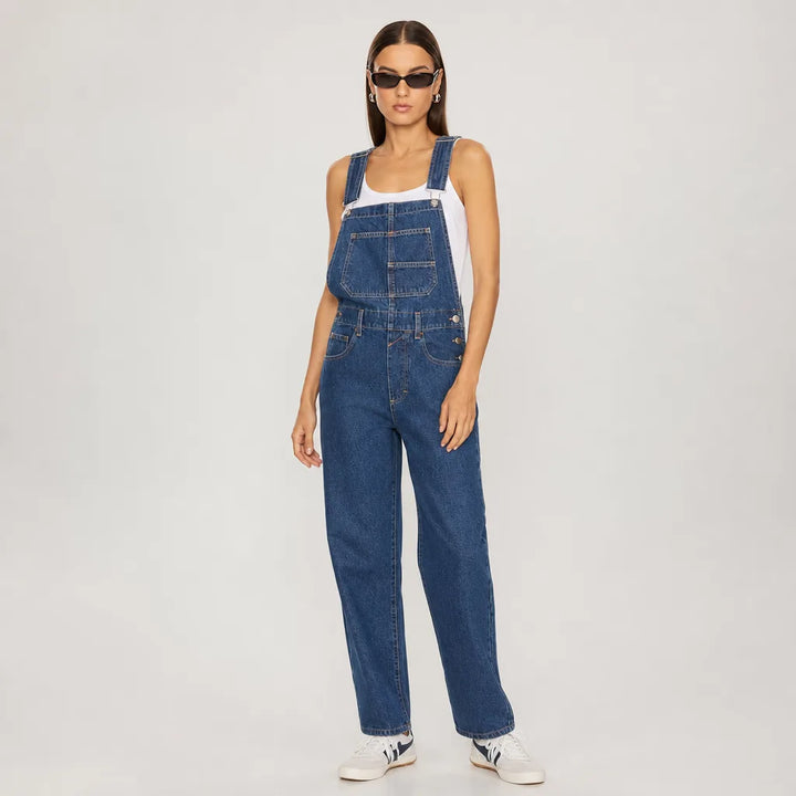 Women's Blue Sterling Washed Denim Overalls