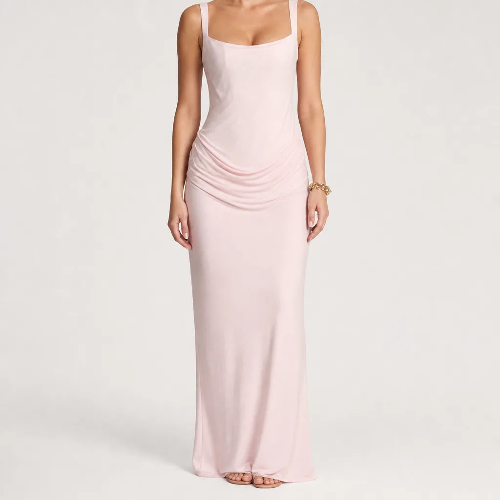 Ghislaine | Women's Fall Wedding Guest Maxi Dress - Color:Pink;Size:XXS