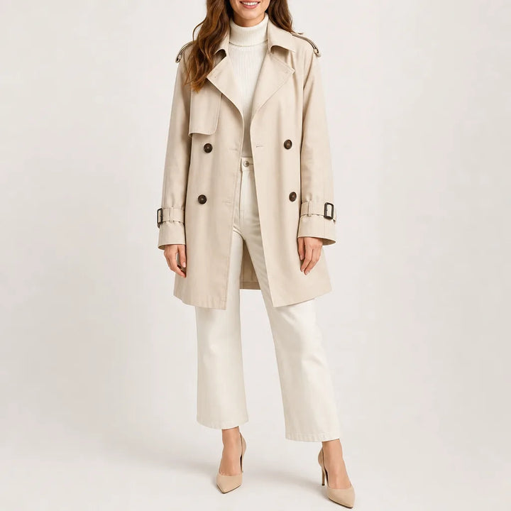 Gillespie Longline Trench Coat - Color:Beige;Size:S